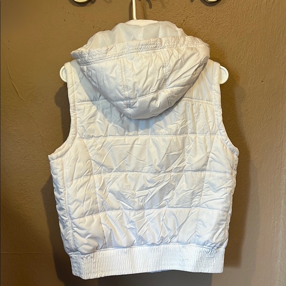 Calvin Klein Ivory Puffer Vest with Hood - Picture 3 of 3